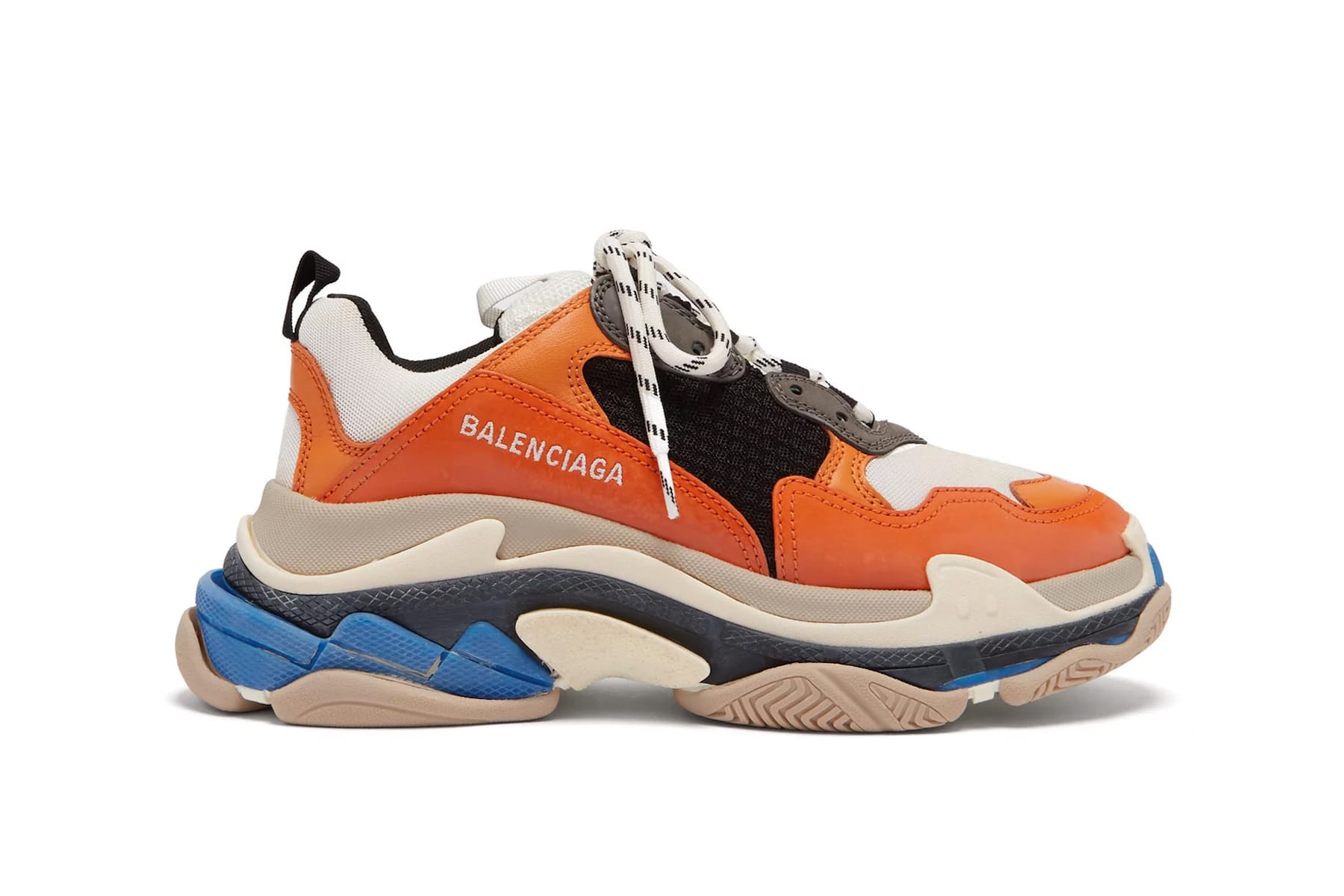 BALENCiAGA Triple S Sneakers in White Blue and Pink